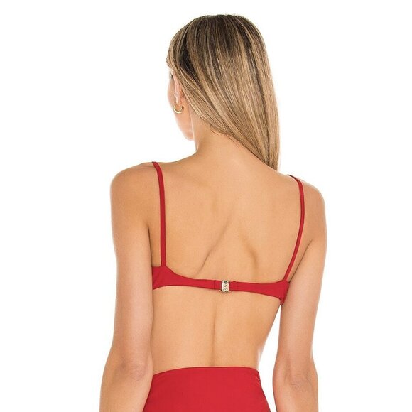 NWT Caroline Constas Masie Red & White Color Block Bikini Top - Picture 2 of 14